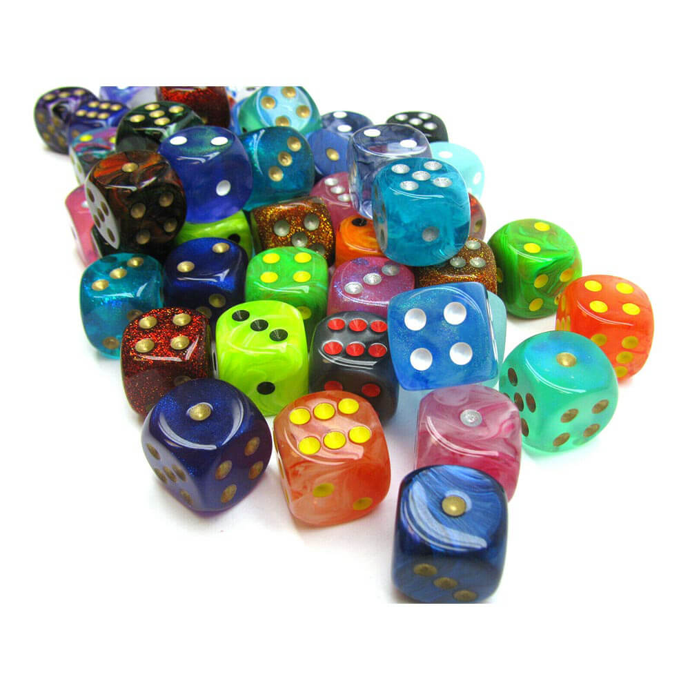 D6 dados variados de 16 mm (50 dados)