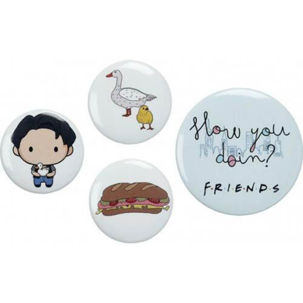 Friends Button Badge (Set of 4)