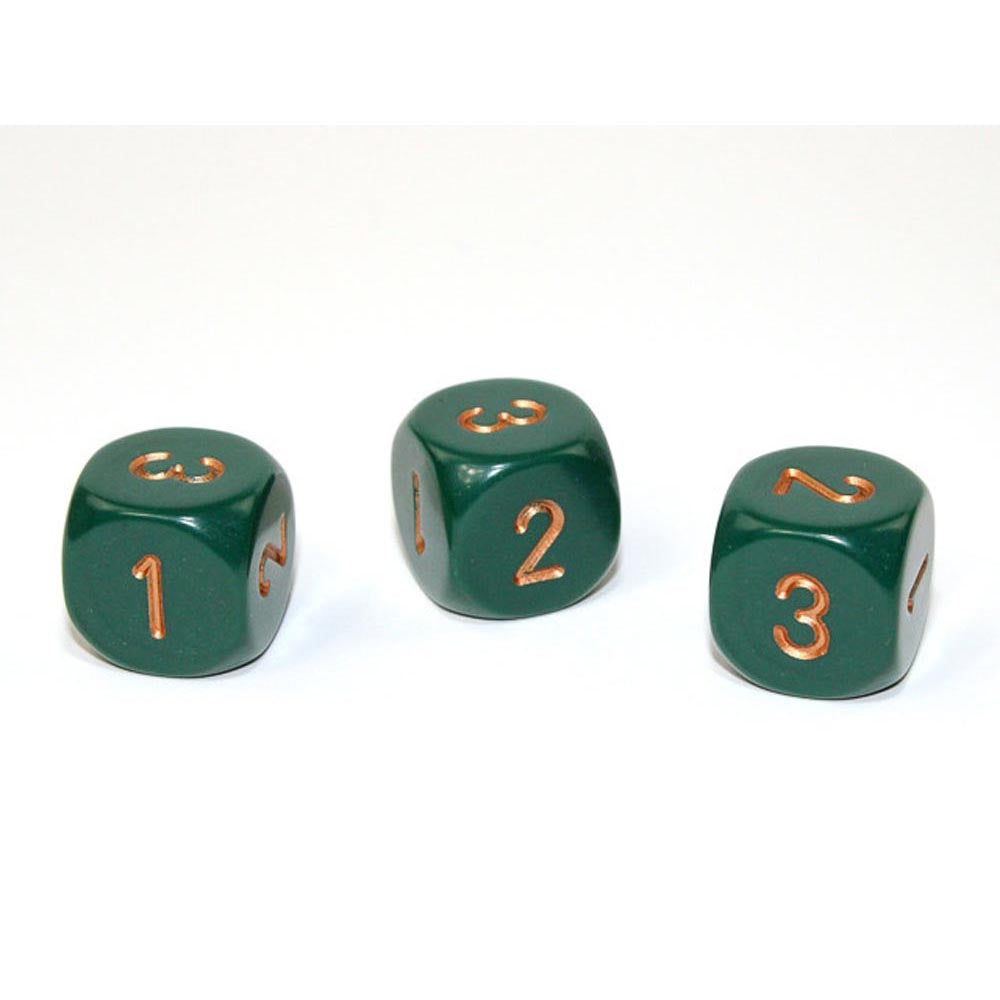 CHESSEX D3 Dice opaco 16mm (D6 W/ 1-3 due volte)