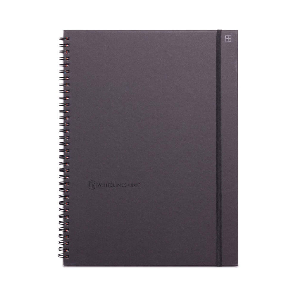 Página de cuaderno espiral de las líneas blancas A4 Black 160 Página