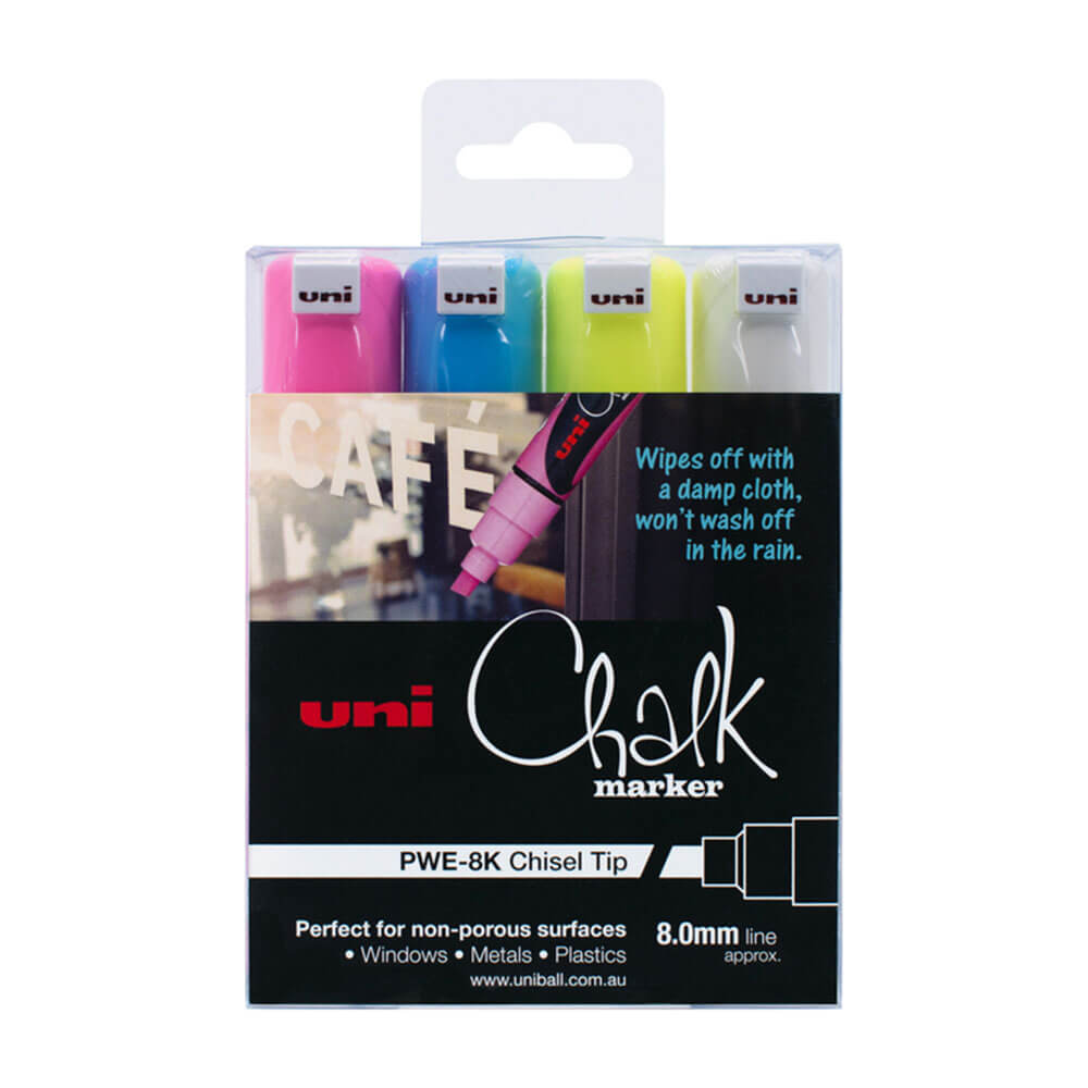 Marker Uni Chalk 8,0 mm Tip de ciseau assorti