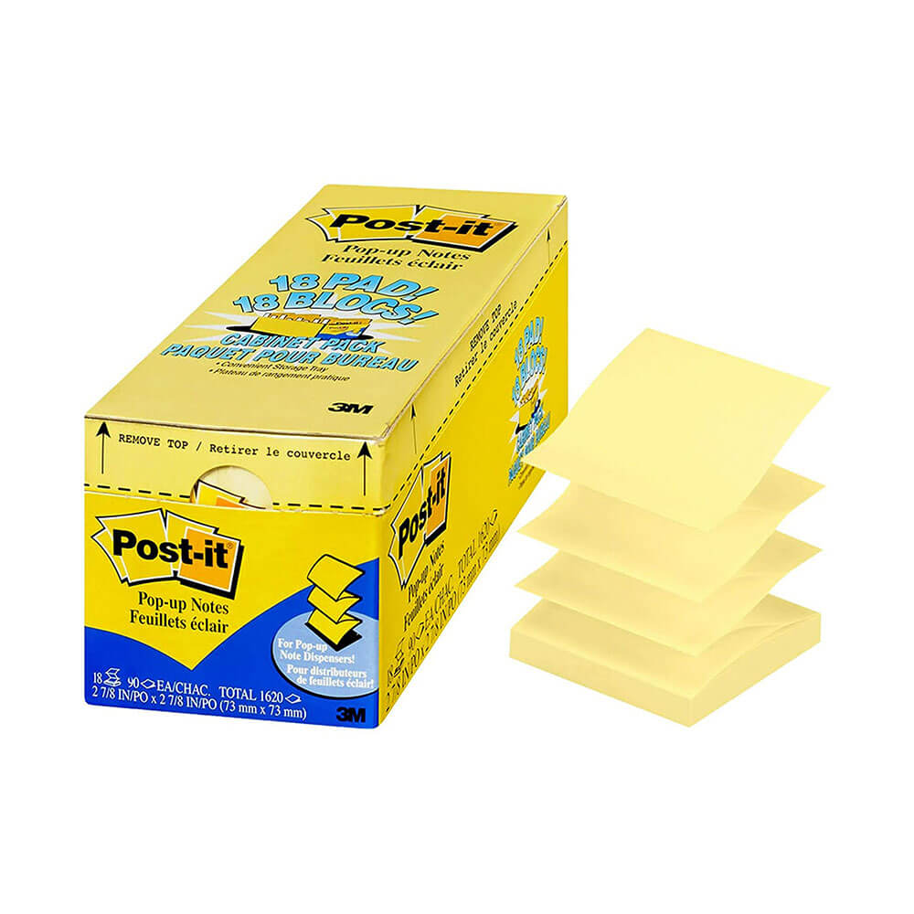 Notas pop-up do pacote de gabinete post-it 76x76mm (18pk)