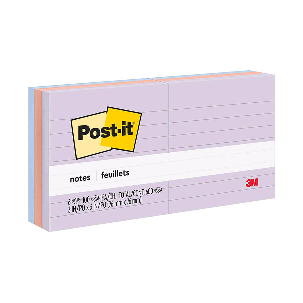 Post-it-Zettel, liniert, 76 x 76 mm (6 Stück)