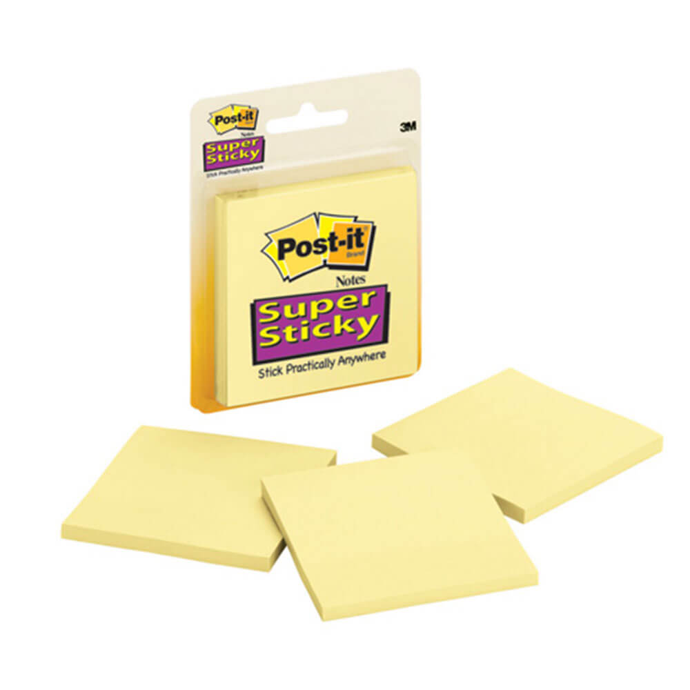 Post-it Super Sticky Notes 76x76mm (3 kuddar)