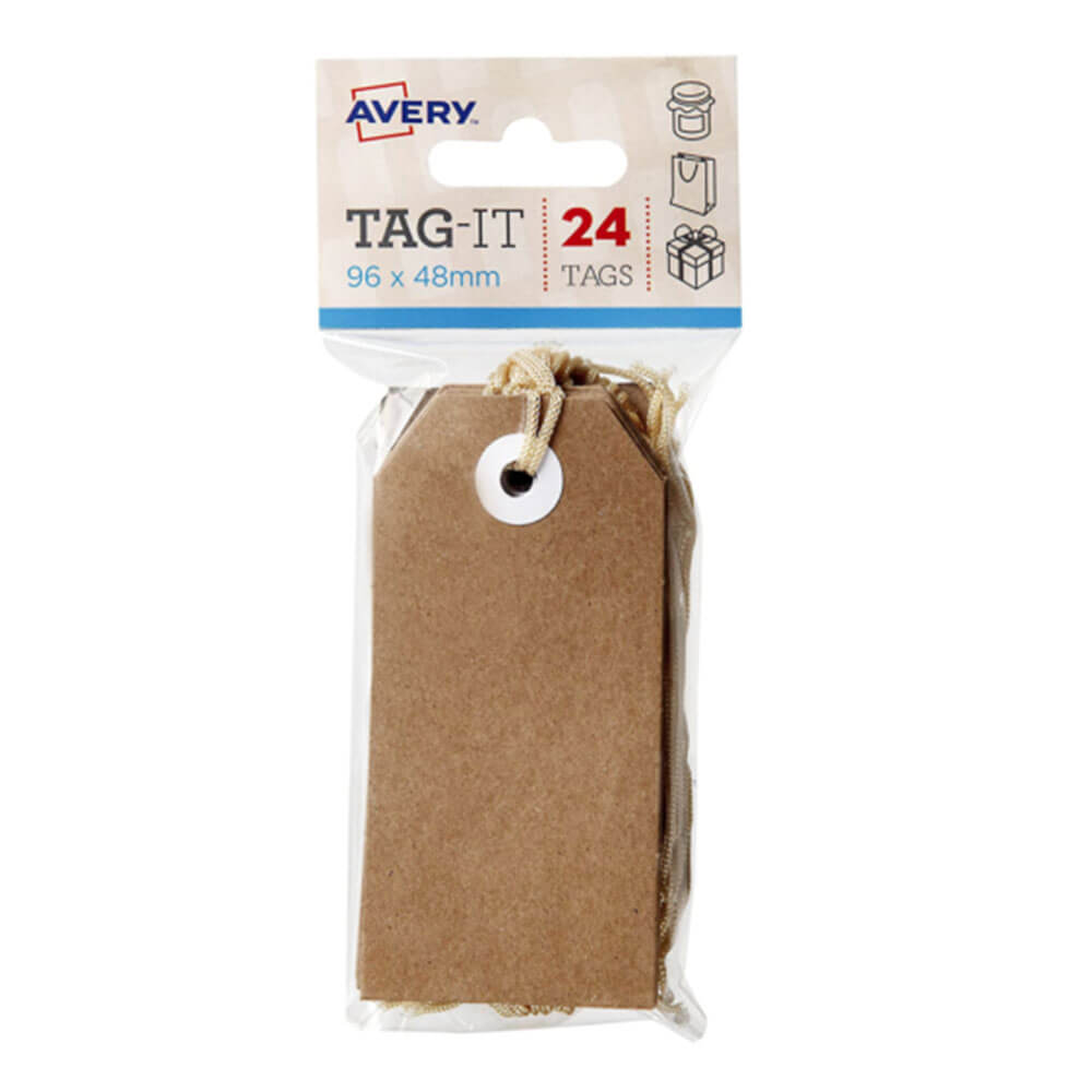 Avery Tags com String 24pk (96x48mm)