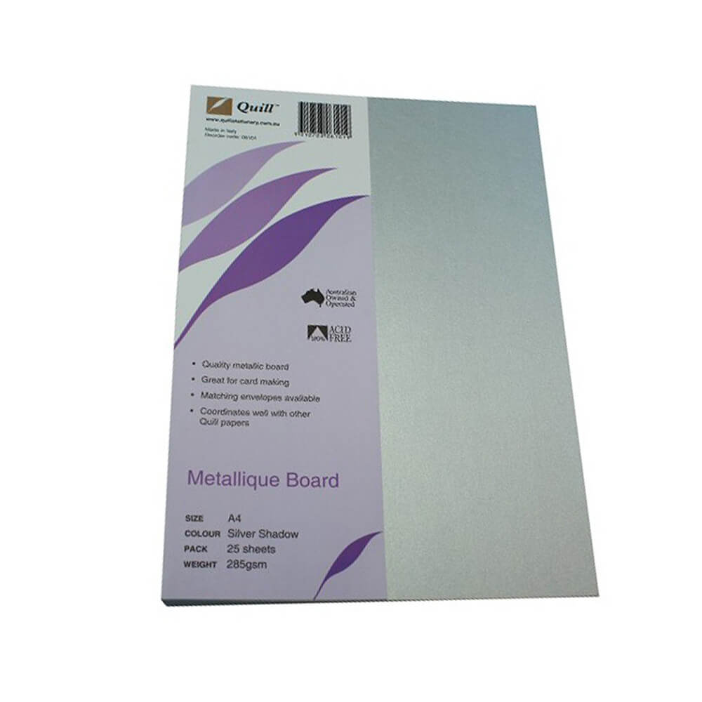 Quill A4 Metallique Board 285 GSM (paquete de 25)