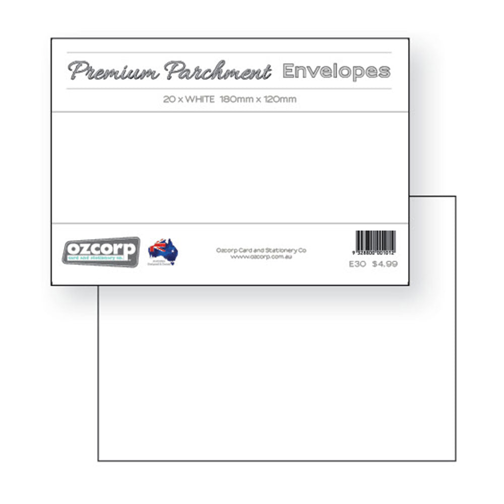 Ozcorp C6 Premium Parchment -kuvert 20 st (18x12cm)