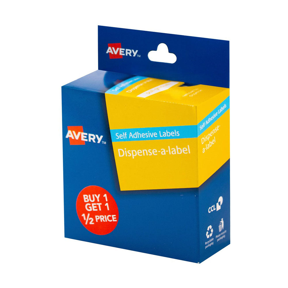 Avery Label Dispenser 24mm 300PCS (rød & hvid)