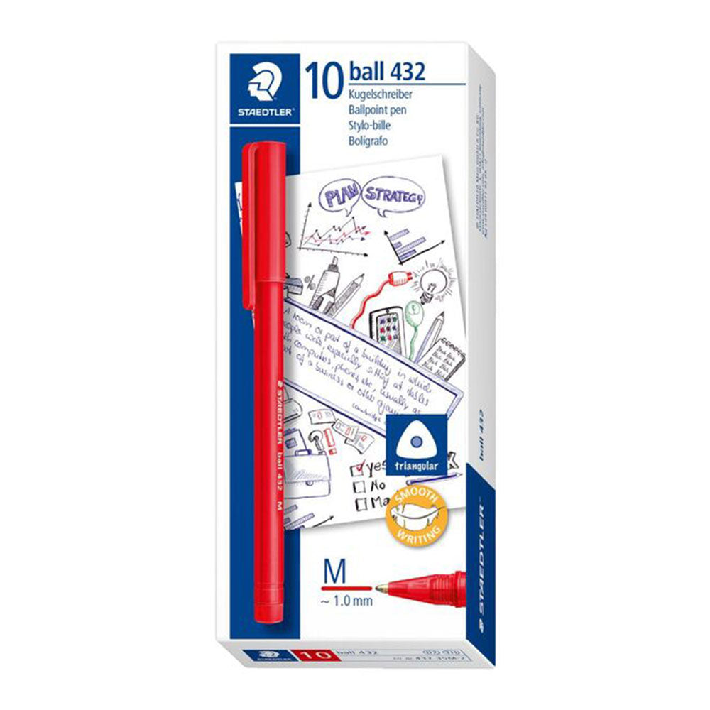 Staedtler Medium Stick Triangular Bolden Pen 10pcs