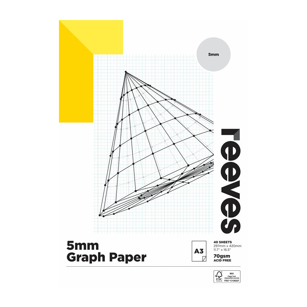 Reeves 70 GSM 5mm Graph Paper Pad (40 Blätter)