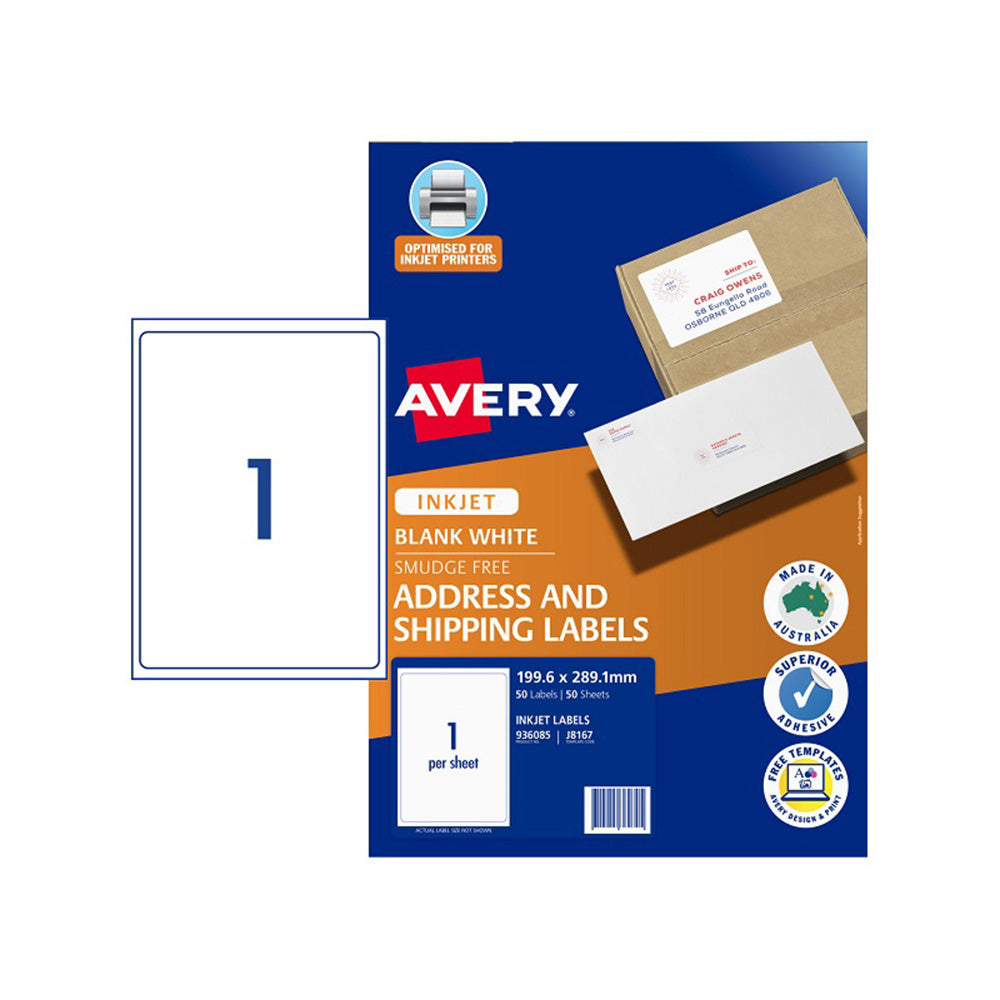 Avery Etiqueta para la impresora de inyección de tinta 50pcs