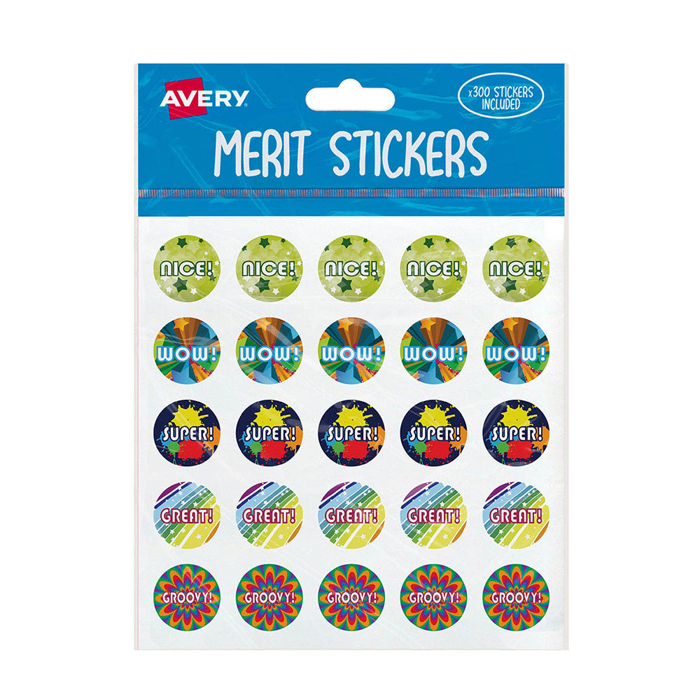 Avery Captions Merit Stickers 300stcs