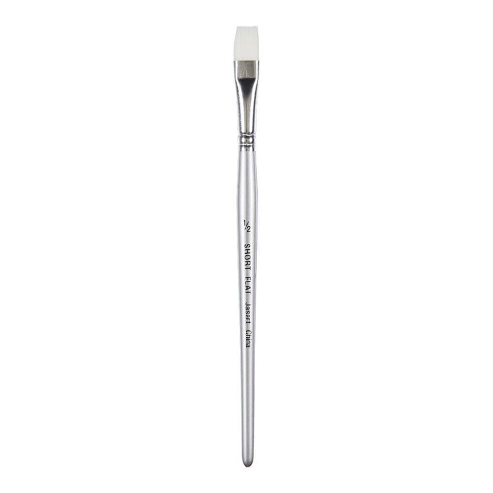 Jasart Taklon Short Flat Brush (wit)