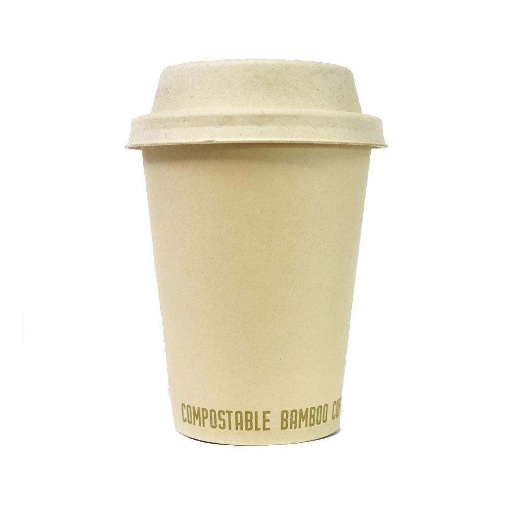 Copa compostable de fibra de bambú de verde