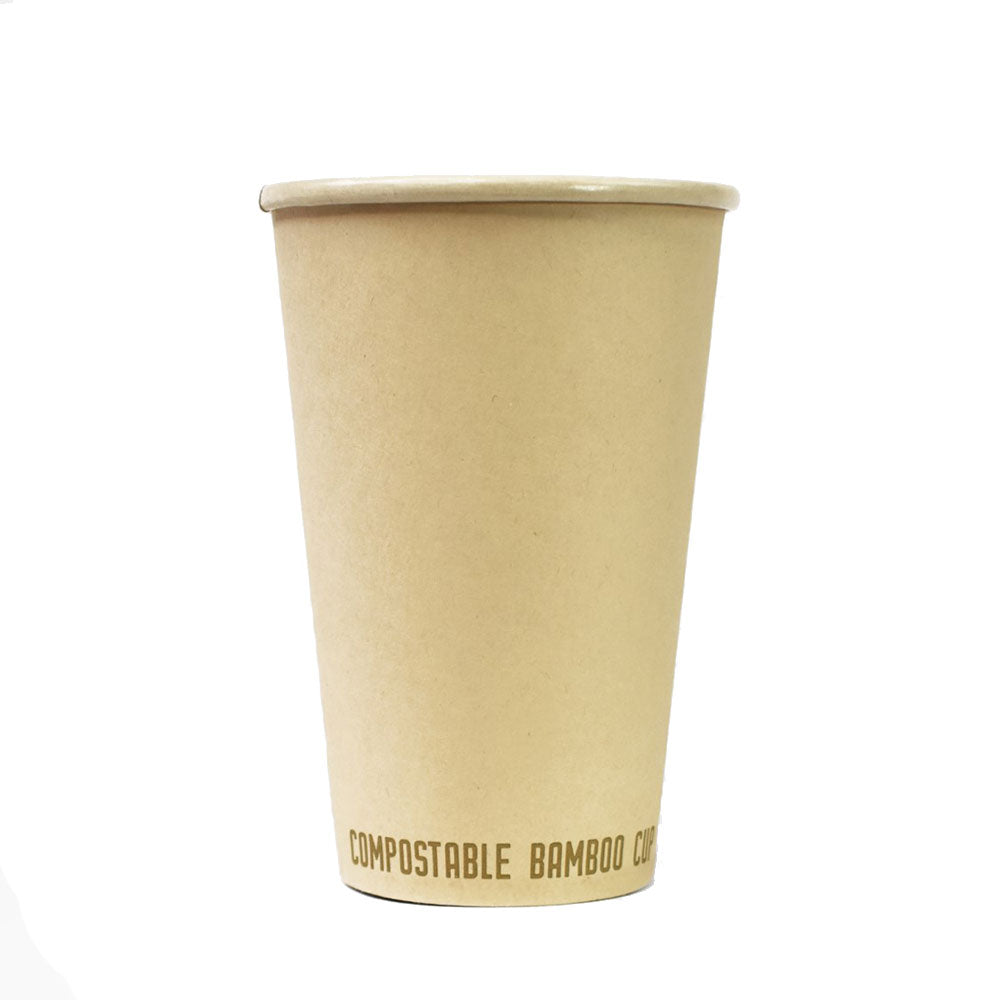 Copa compostable de fibra de bambú de verde