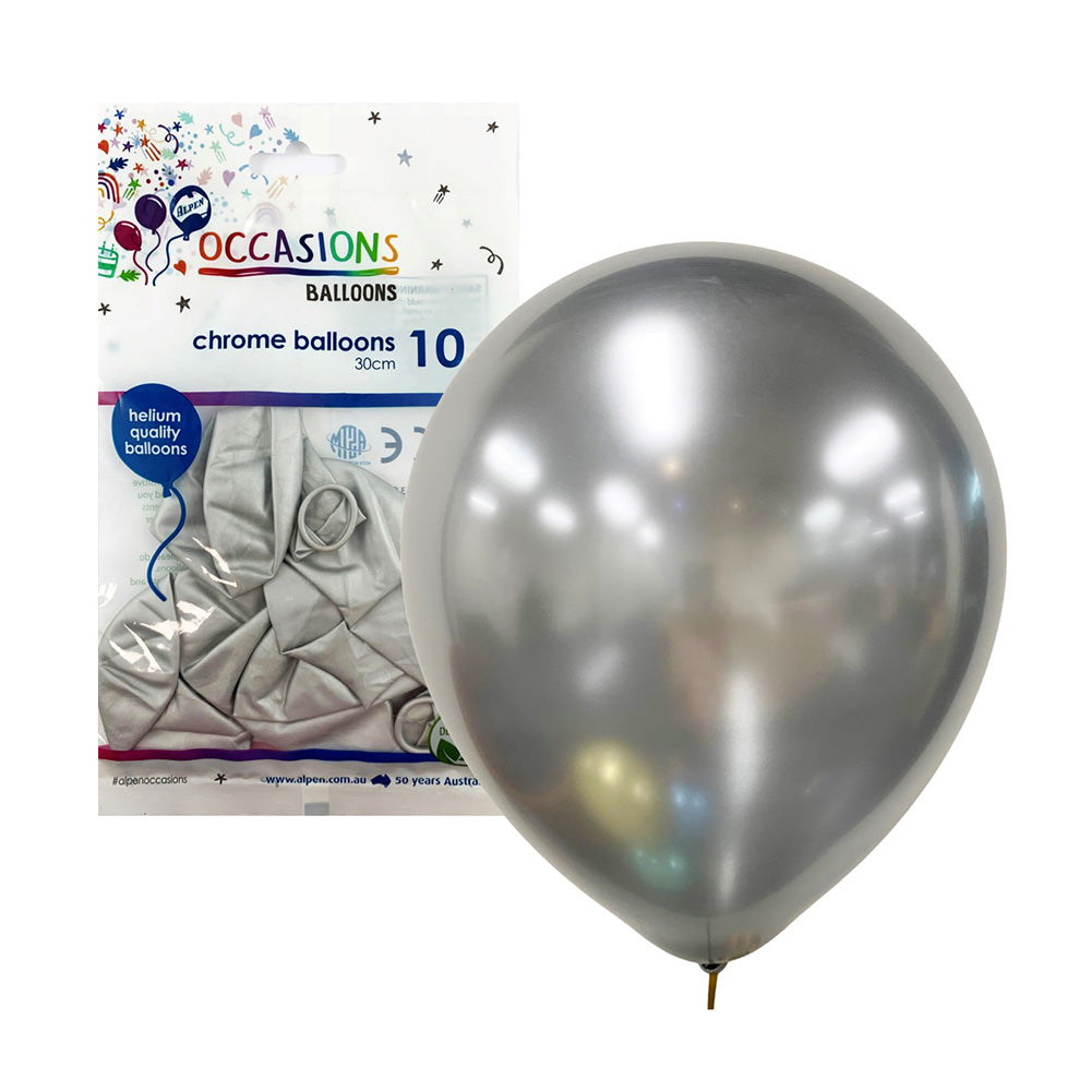 Alpen Chrome Balloons 30cm（10のパック）