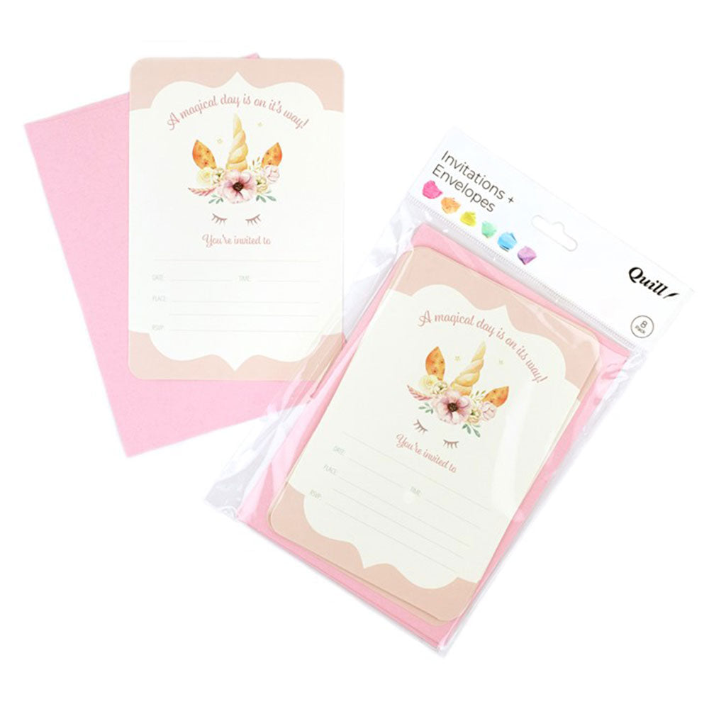 Quill Party Invitation Card & konvolutt 8pk