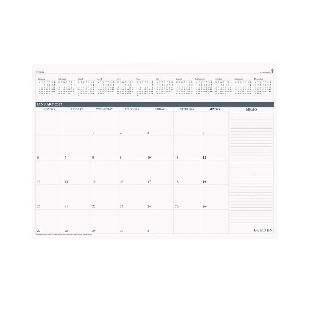 Debden Desk Top Month to View 2025 Planner Refill 370x530mm