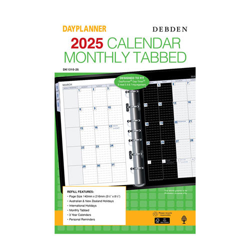 Debden 7-Ring MTV 2025 Dayplanner Refill