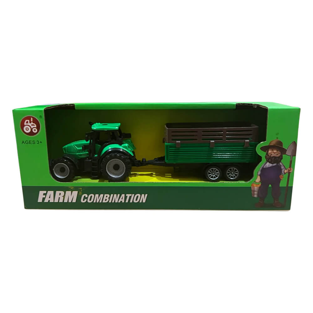 Trator agrícola com brinquedo de reboque (estilo aleatório 1PC)