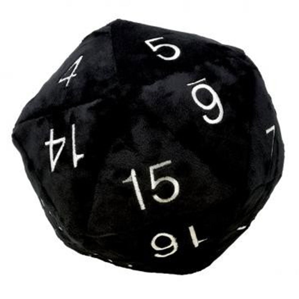 Ultra Pro D20 Novelty Plush Dice Black with Silver Numbering