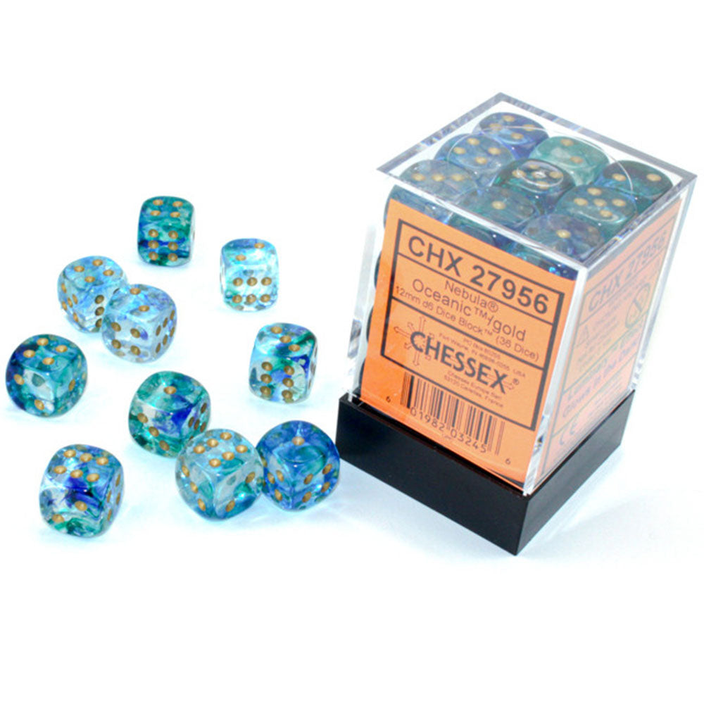 Nébuleuse Chessex 12 mm D6 Bloc de dés lumineux