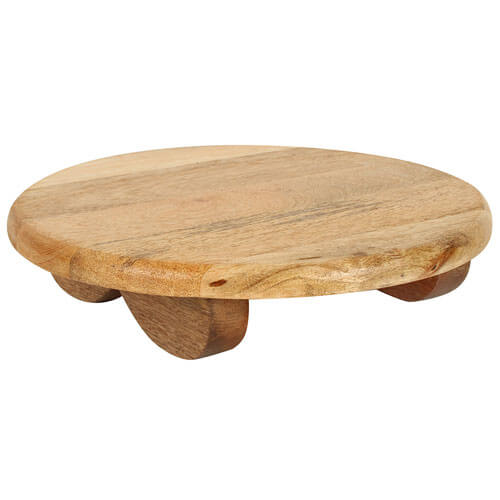 Likelyli Mango Wood Circle Display on Legs Round