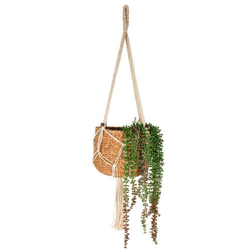 Aura Macrame and Seagrass Pot Plant Hanger (110x25x20cm)