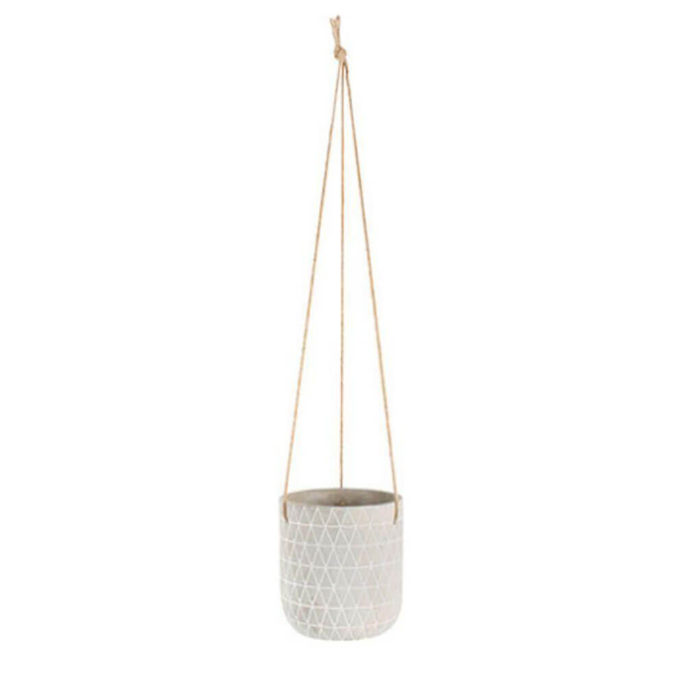 Destiny Hanging Concrete Pot Planter (vit)