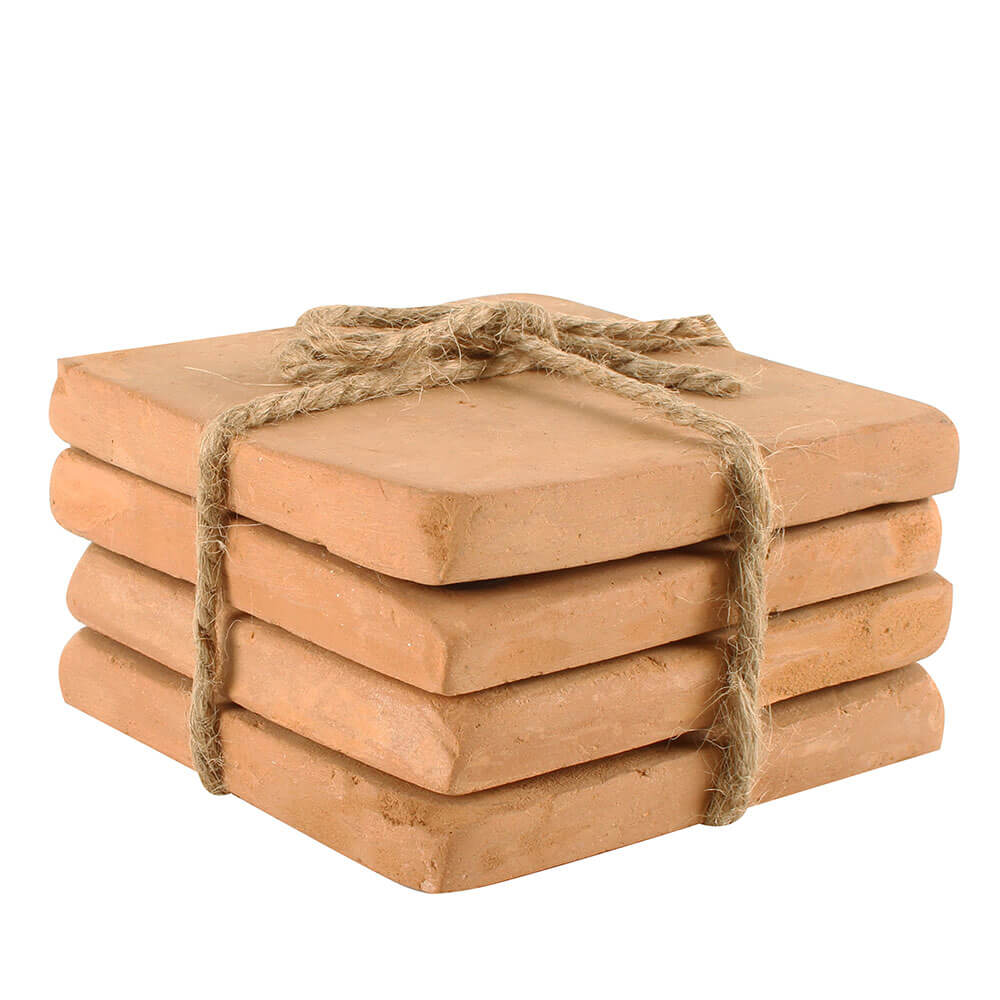 Caharin Terracotta Coasters con tapones de 4