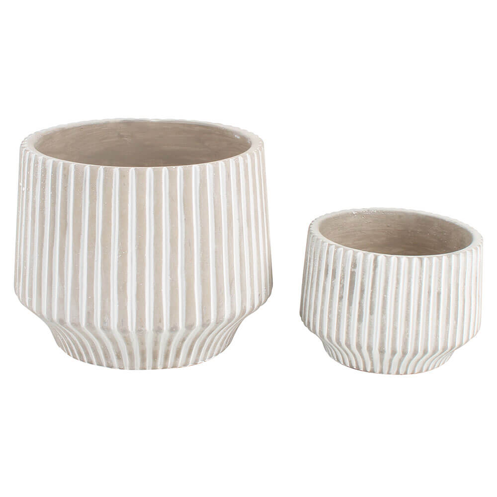 Daphne Concrete Plant Pots Set of 2 (19x19x15cm/15x15x12cm)