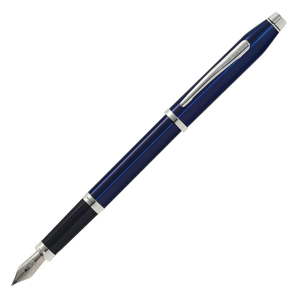 Century ll Blue Lacquer Fountain Pen m/ Chrome PT