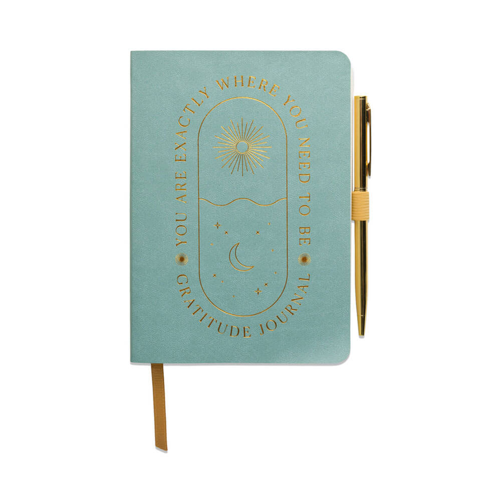 Journal de gratitude avec couverture en cuir végétalien