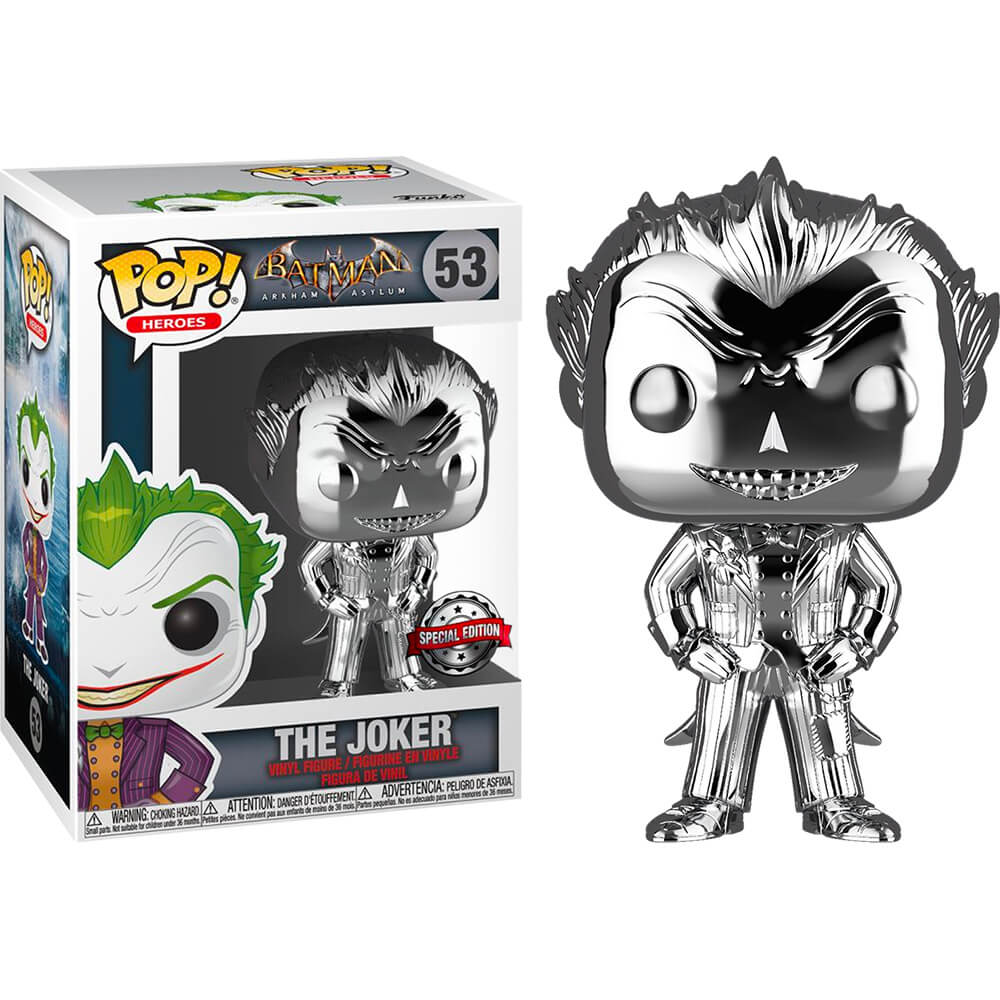 Batman Arkham Asylum The Joker Chrome US Exct Pop!