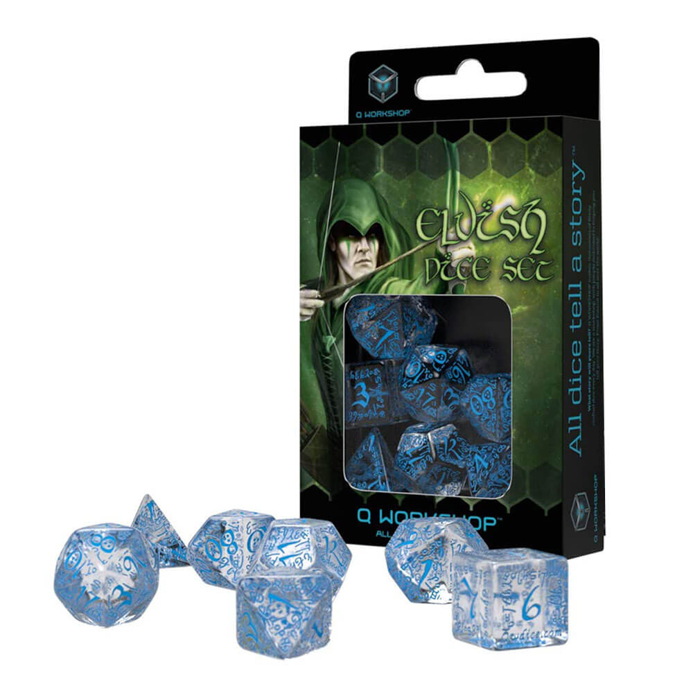 Q Workshop Elvish Dice DICE doorzichtige set van 7