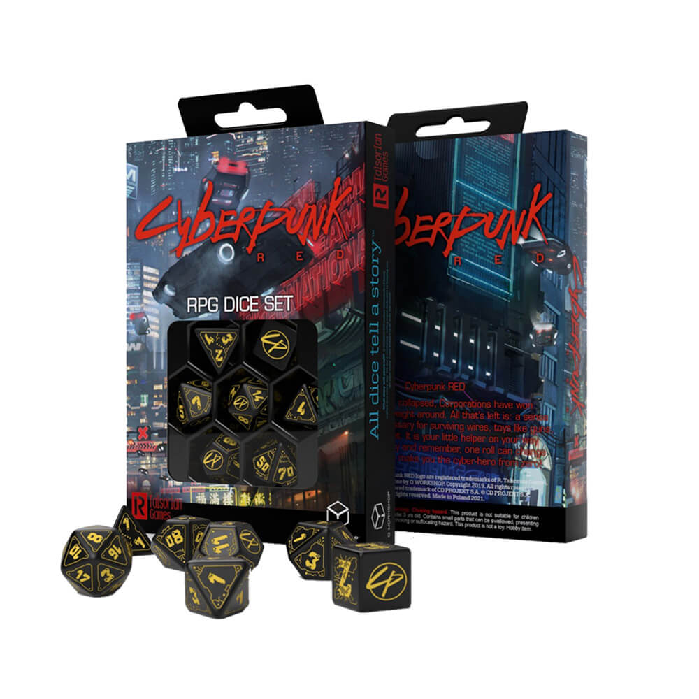 Q taller Cyberpunk Red Dice (conjunto de 7)