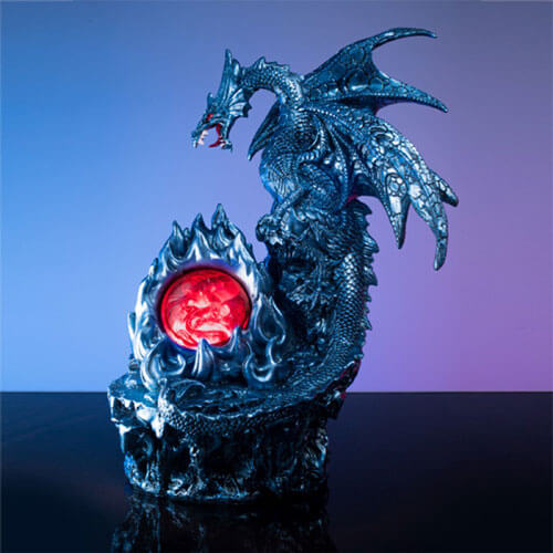 Ice Dragon with Fiery LED Crystal Ball