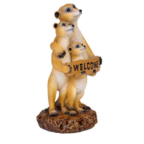 Meerkat Family with Welcome sign