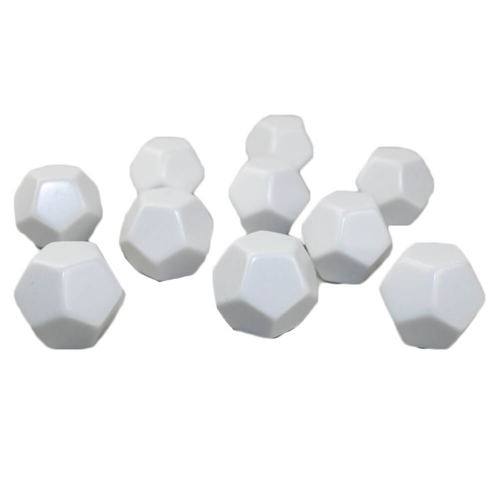 Chessex D12 Blank terninger (10/pose)