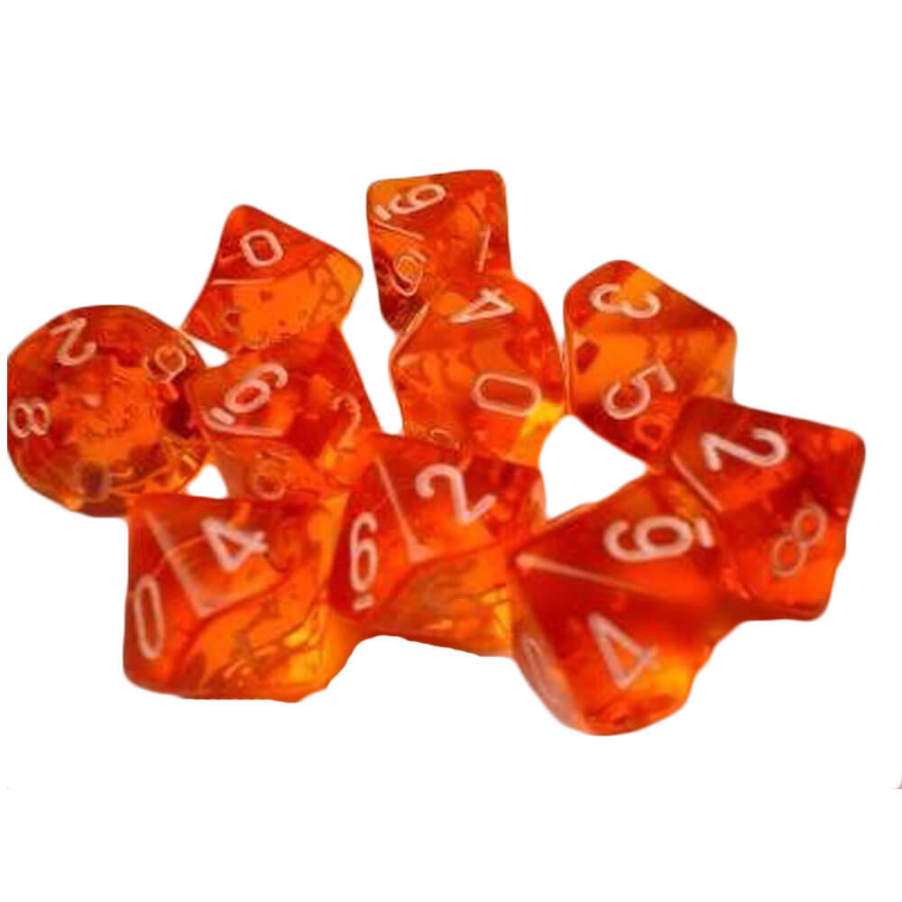 Chessex D10 Polyhedral 10-die gjennomskinnelig sett