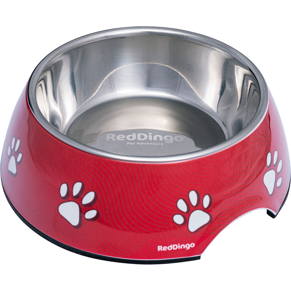 Melamine Bowl met Pawprint Design (rood)