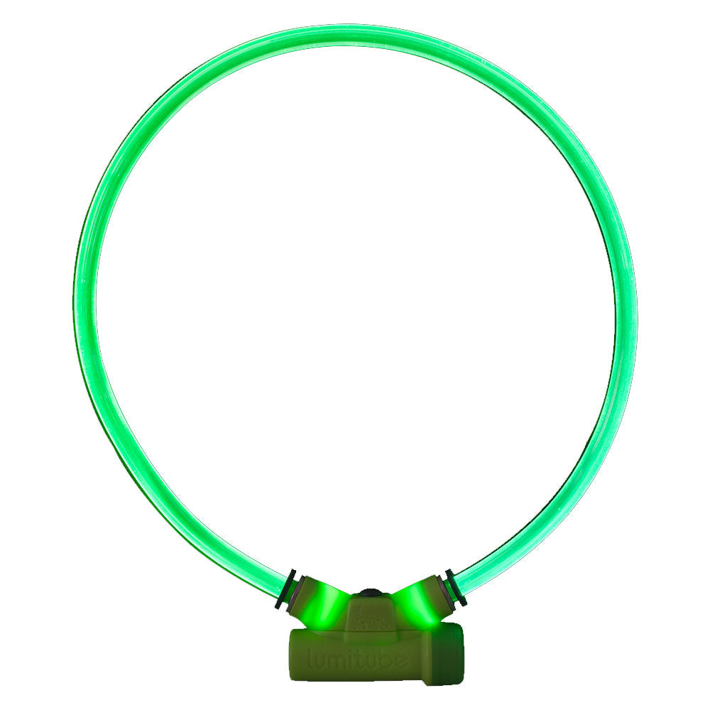 Dingo rouge lumitube illuminé (vert lime)