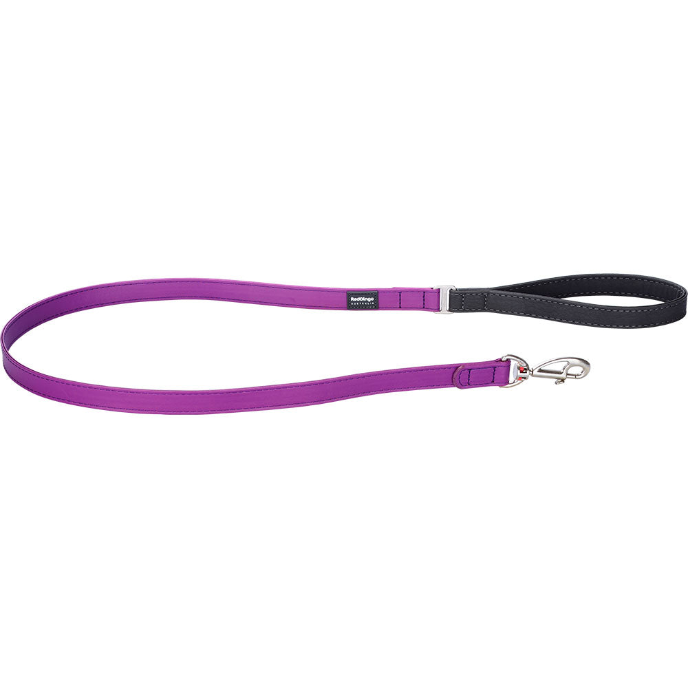 Elegante chumbo de cachorro de couro vegano (roxo)