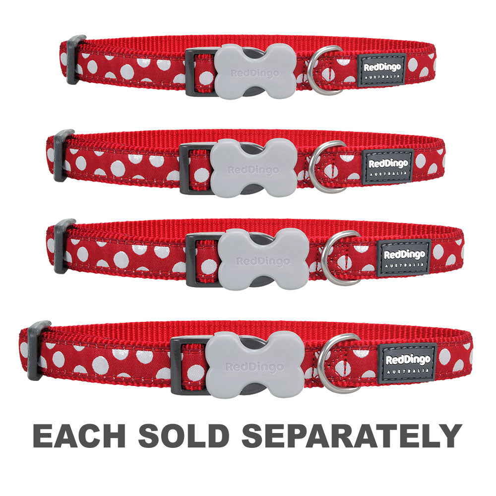 Dog Collar with White Spots on Red