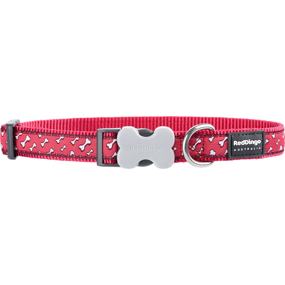 Hundehalsband mit fliegenden Knochen (Rot)