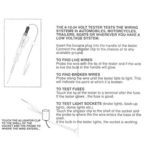 Low Voltage Circuit Tester 6-12 & 24 Volts