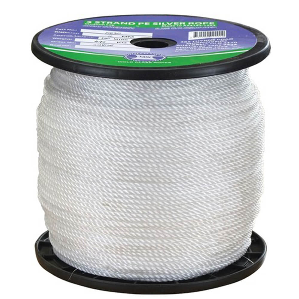 Standard Silver White Rope 100m Roll