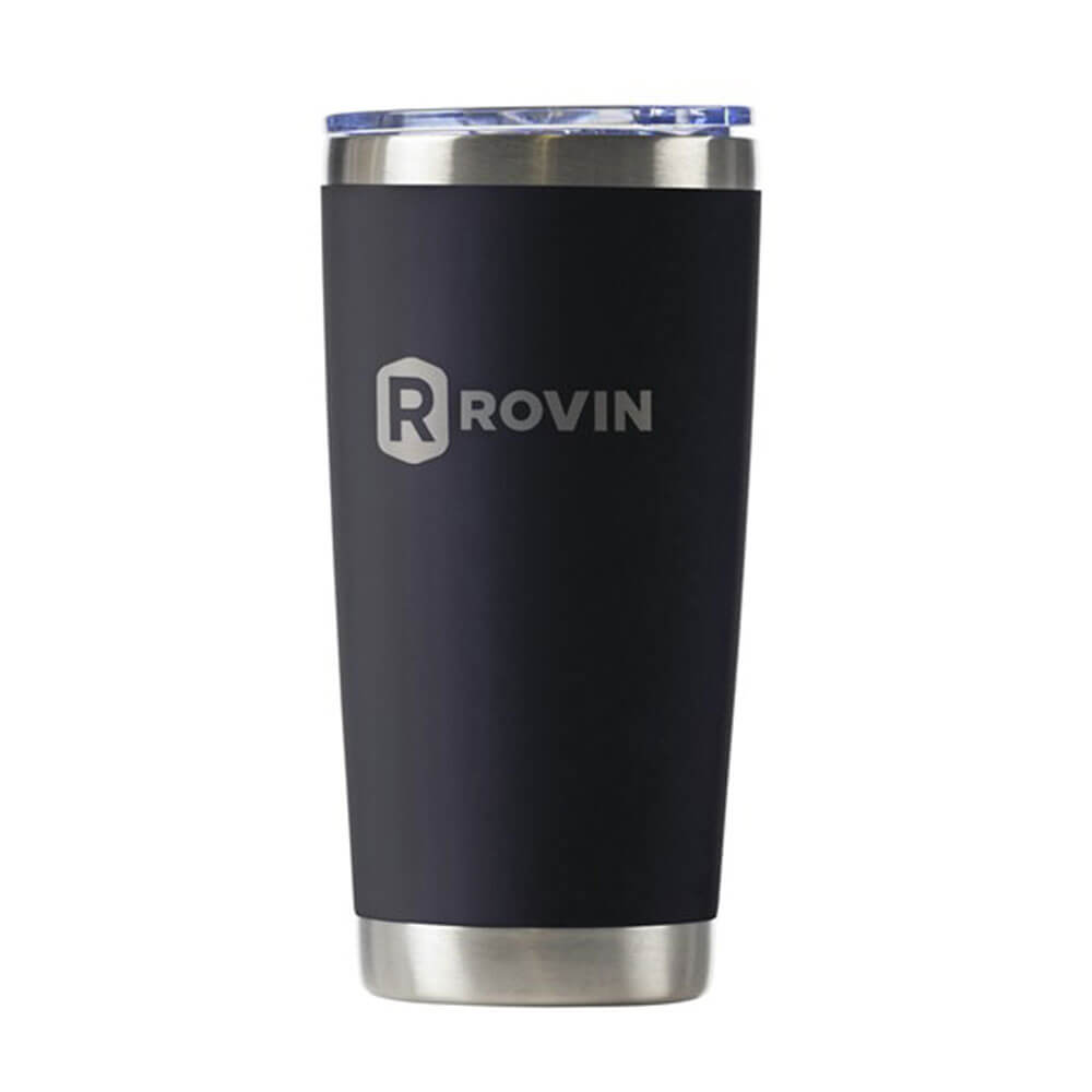 Copa de acero inoxidable Rovin con tapa de empuje (590 ml)