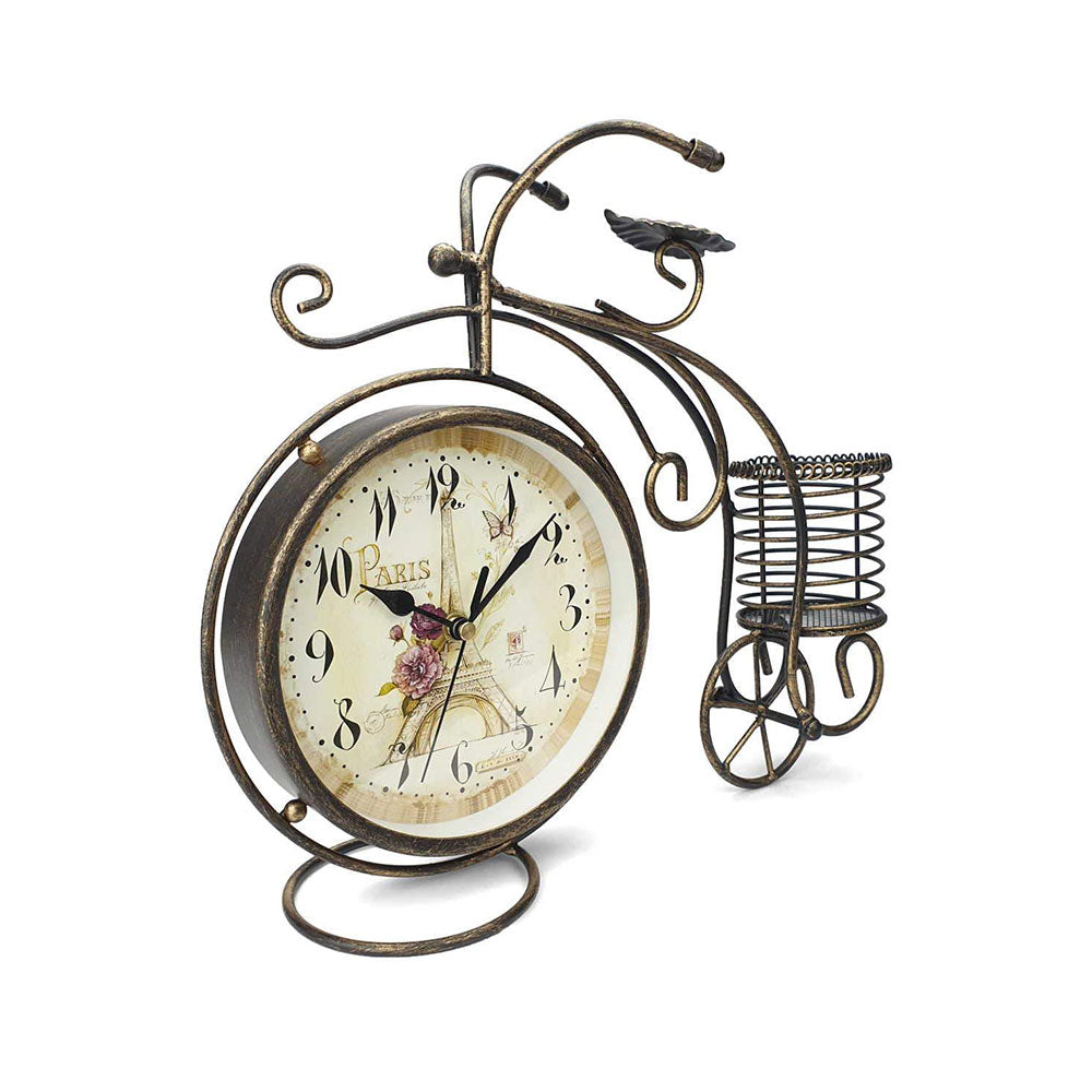 Art Metal Metal Home Decor Bike Mud Table Clock