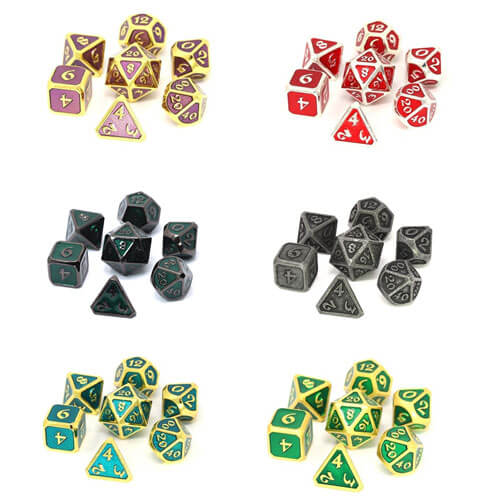 Dice Metal Set Polyhedral Mythica